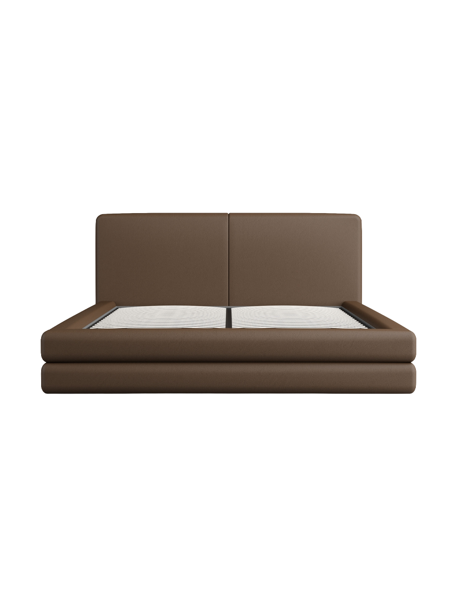 
Design Polsterbett „Liora“ mit Ablagefach, Kunstleder Dunkelbraun - 140 x 200 cm