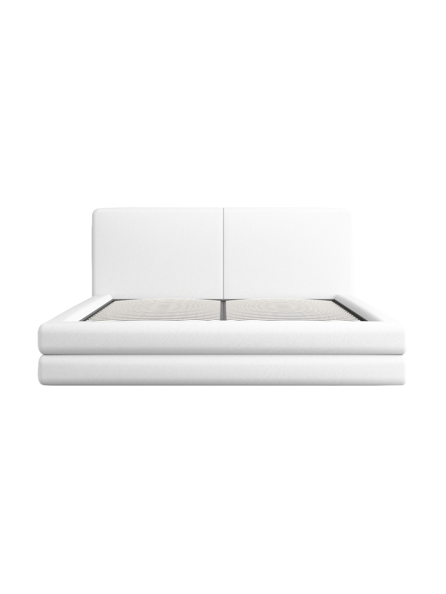 
Design Polsterbett „Liora“ mit Ablagefach, Kunstleder Weiss - 140 x 200 cm