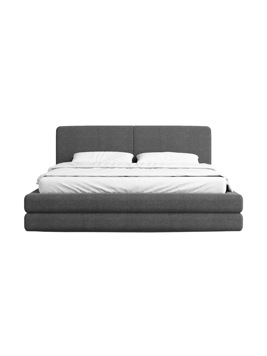 
Design Polsterbett „Liora“ mit Ablagefach, Webstoff Anthrazit - 140 x 200 cm
