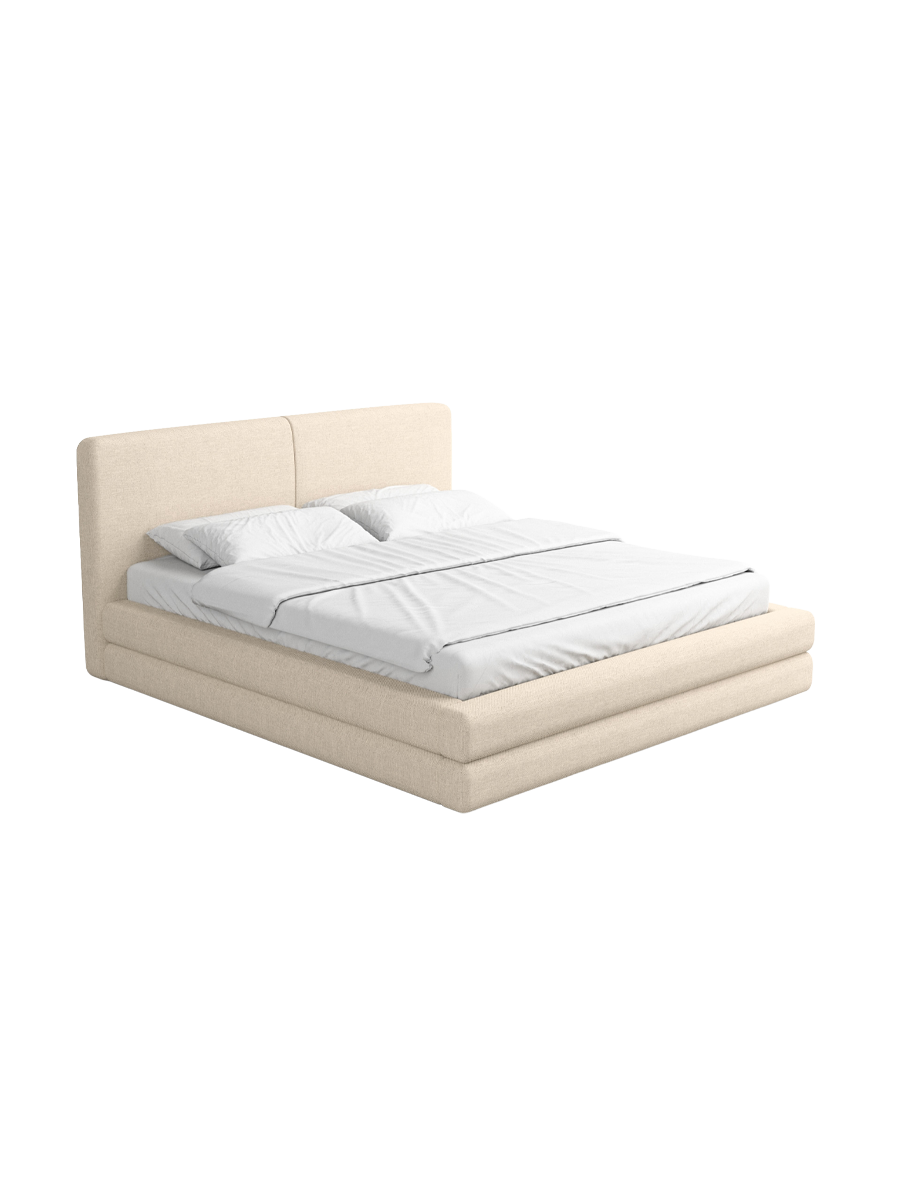 
Design Polsterbett „Liora“ mit Ablagefach, Webstoff Cream - 140 x 200 cm