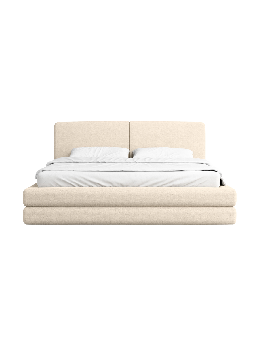 
Design Polsterbett „Liora“ mit Ablagefach, Webstoff Cream - 140 x 200 cm
