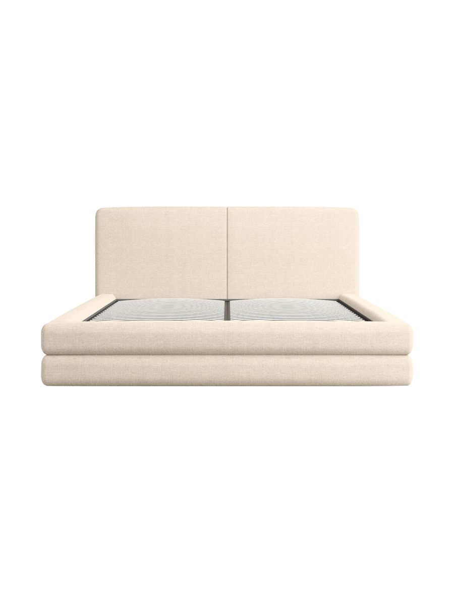 
Design Polsterbett „Liora“ mit Ablagefach, Webstoff Cream - 140 x 200 cm