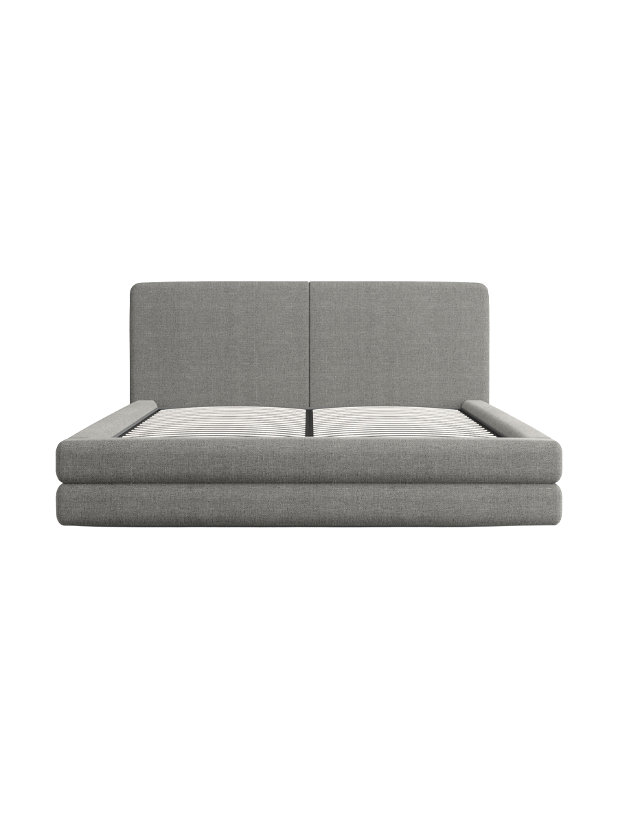 
Design Polsterbett „Liora“ mit Ablagefach, Webstoff Grau - 140 x 200 cm