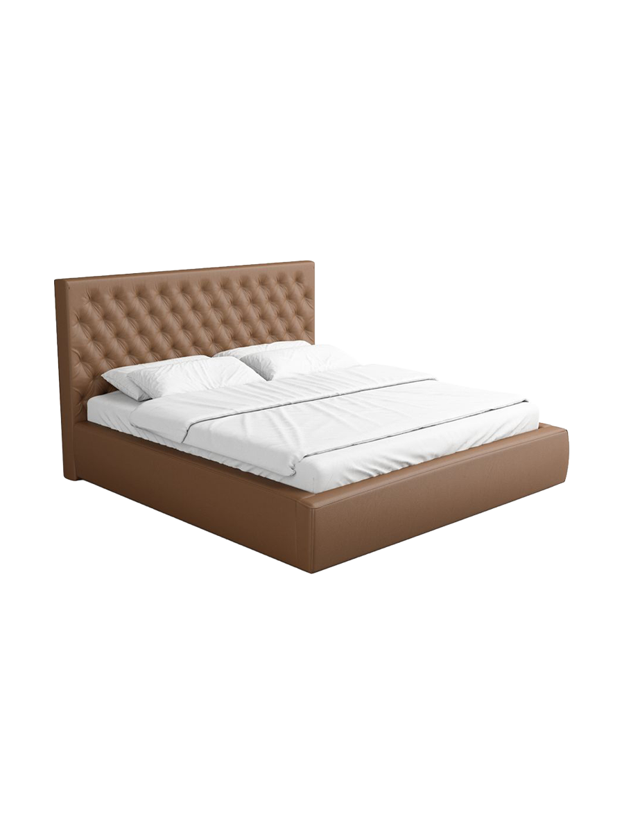 
Design Polsterbett „Bellavita“ mit Ablagefach, Kunstleder Choco Brown - 140 x 200 cm