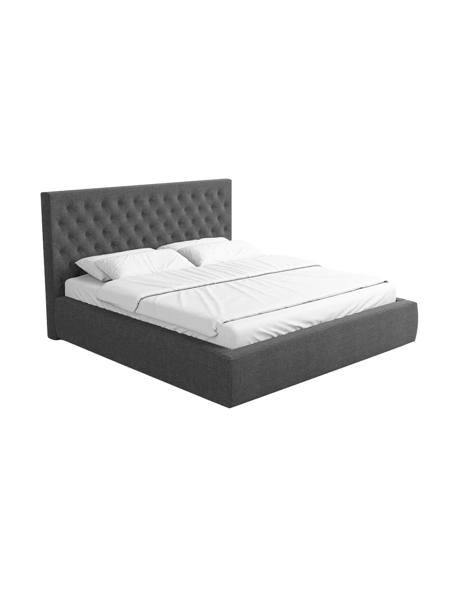 
Design Polsterbett „Bellavita“ mit Ablagefach, Webstoff Anthrazit - 140 x 200 cm