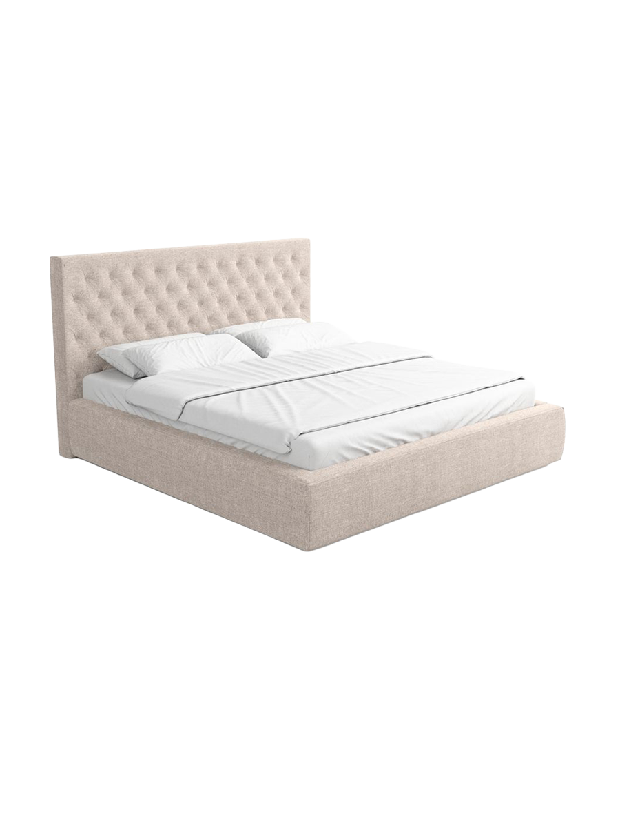 
Design Polsterbett „Bellavita“ mit Ablagefach, Webstoff Beige - 140 x 200 cm