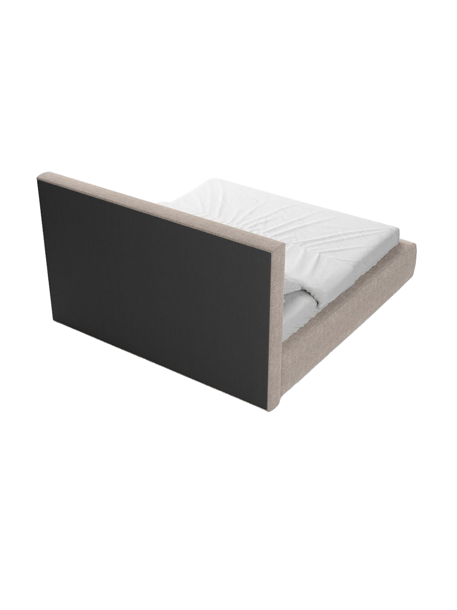 
Design Polsterbett „Bellavita“ mit Ablagefach, Webstoff Beige - 140 x 200 cm