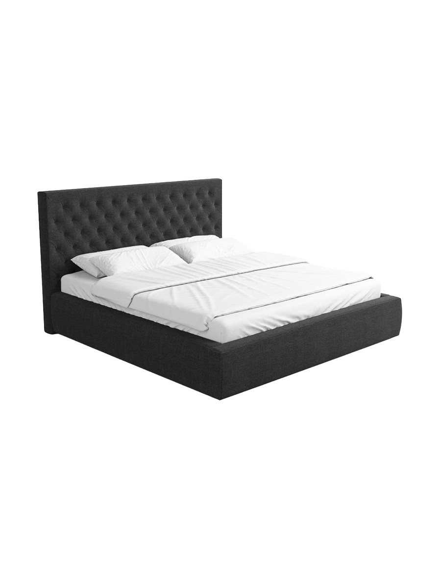 
Design Polsterbett „Bellavita“ mit Ablagefach, Webstoff Schwarz - 140 x 200 cm