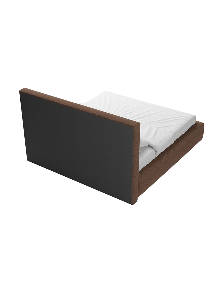 
Design Polsterbett „Bellavita“ mit Ablagefach, Webstoff Braun - 140 x 200 cm