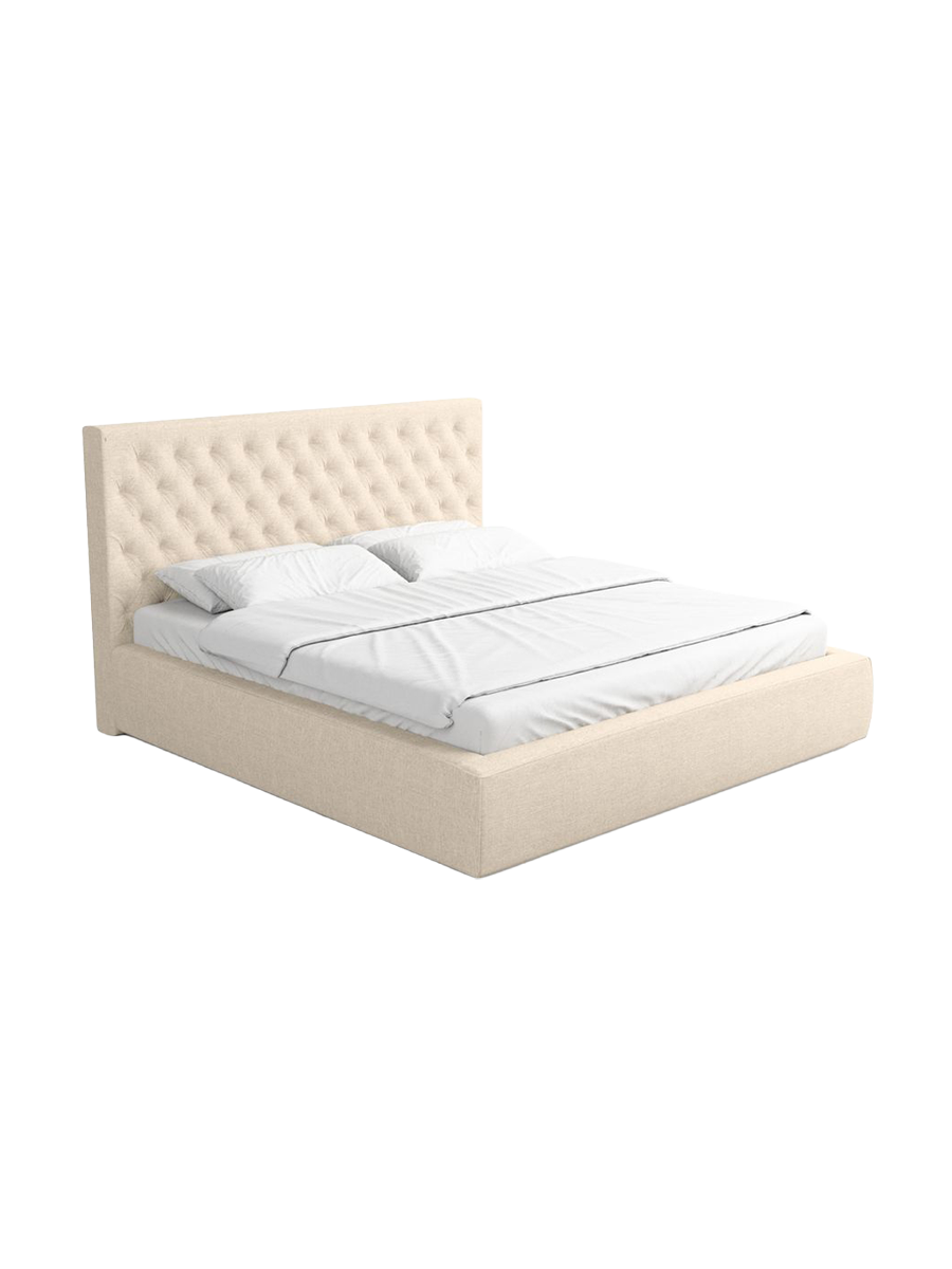 
Design Polsterbett „Bellavita“ mit Ablagefach, Webstoff Cream - 140 x 200 cm