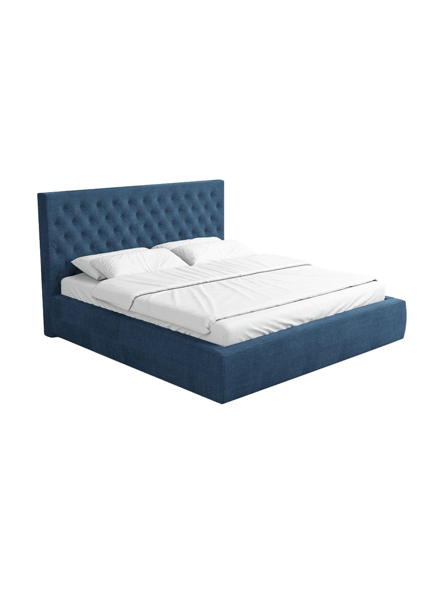 
Design Polsterbett „Bellavita“ mit Ablagefach, Webstoff Dunkelblau - 140 x 200 cm