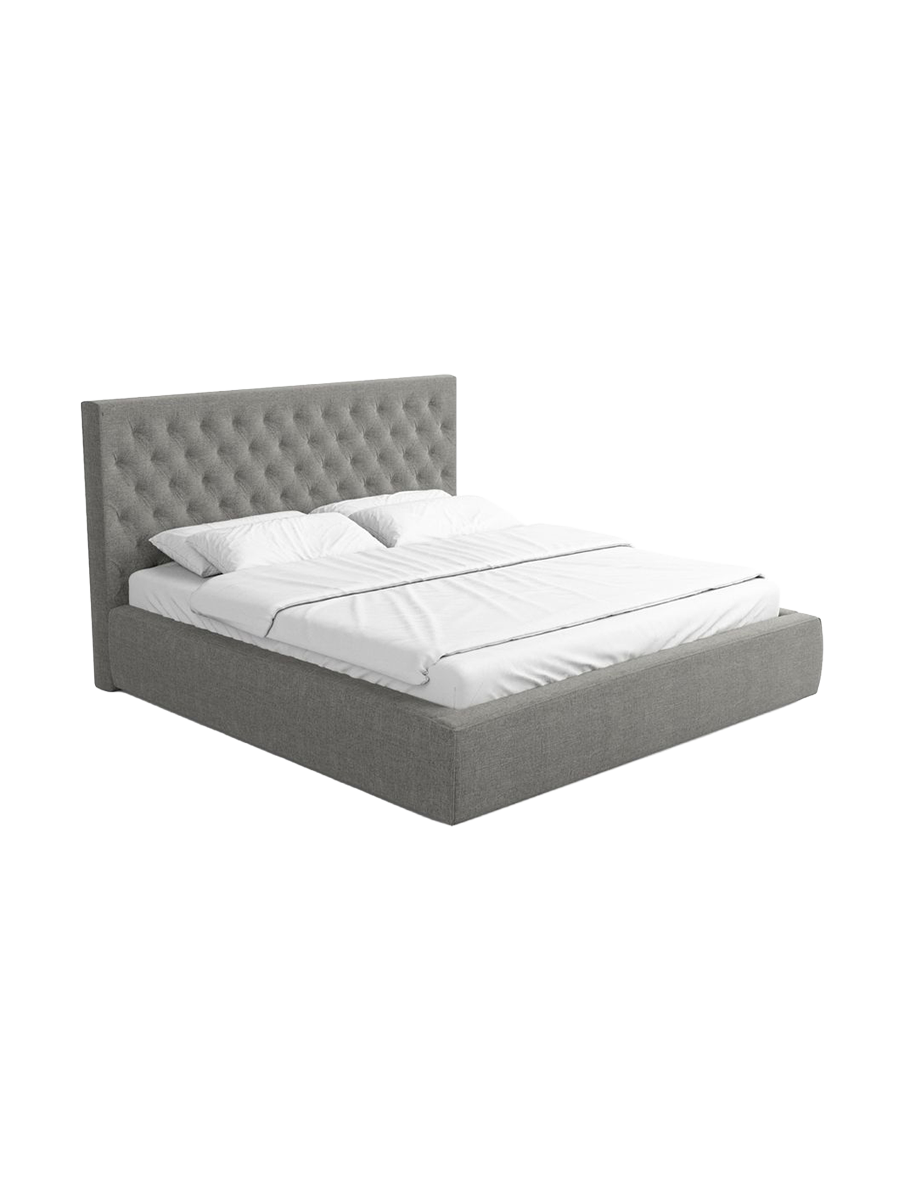 
Design Polsterbett „Bellavita“ mit Ablagefach, Webstoff Grau - 140 x 200 cm