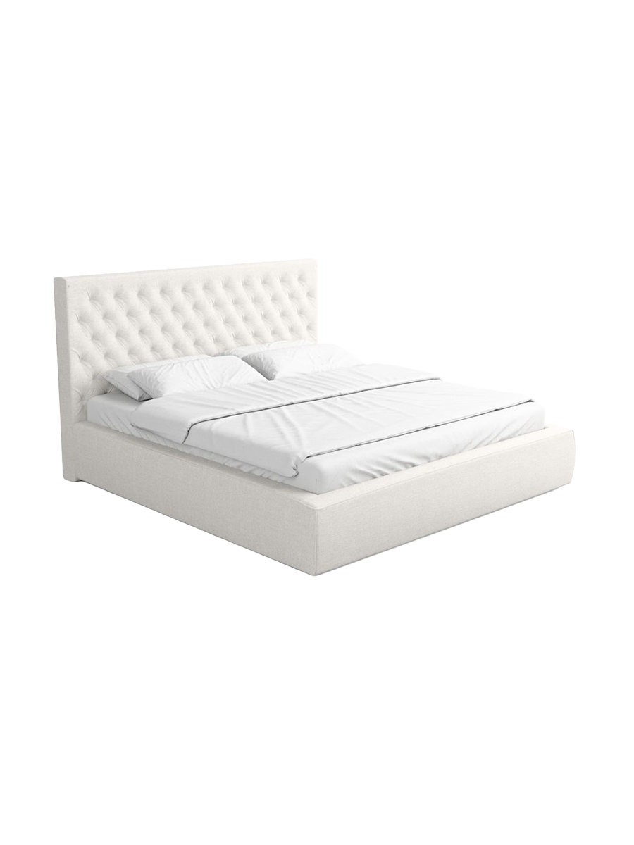 
Design Polsterbett „Bellavita“ mit Ablagefach, Webstoff Weiss - 140 x 200 cm