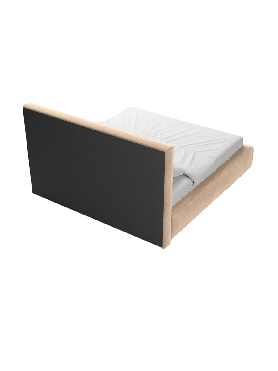 
Design Polsterbett „Bellavita“ mit Ablagefach, Samt Beige - 140 x 200 cm