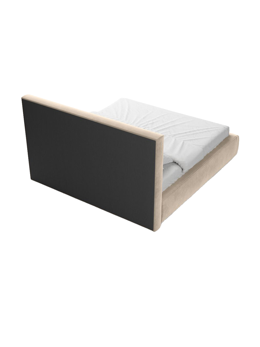 
Design Polsterbett „Bellavita“ mit Ablagefach, Samt Cream - 140 x 200 cm