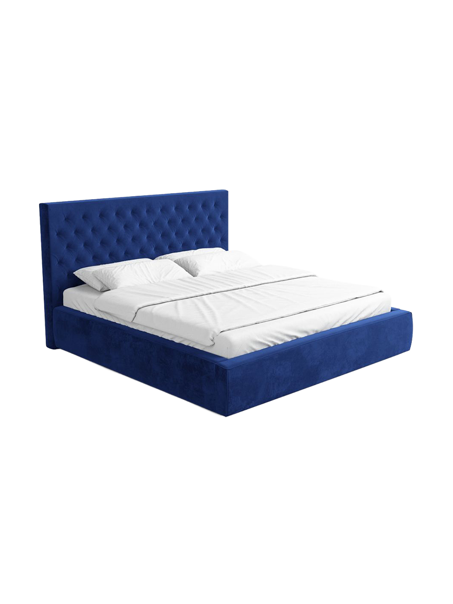 
Design Polsterbett „Bellavita“ mit Ablagefach, Samt Dunkelblau - 140 x 200 cm