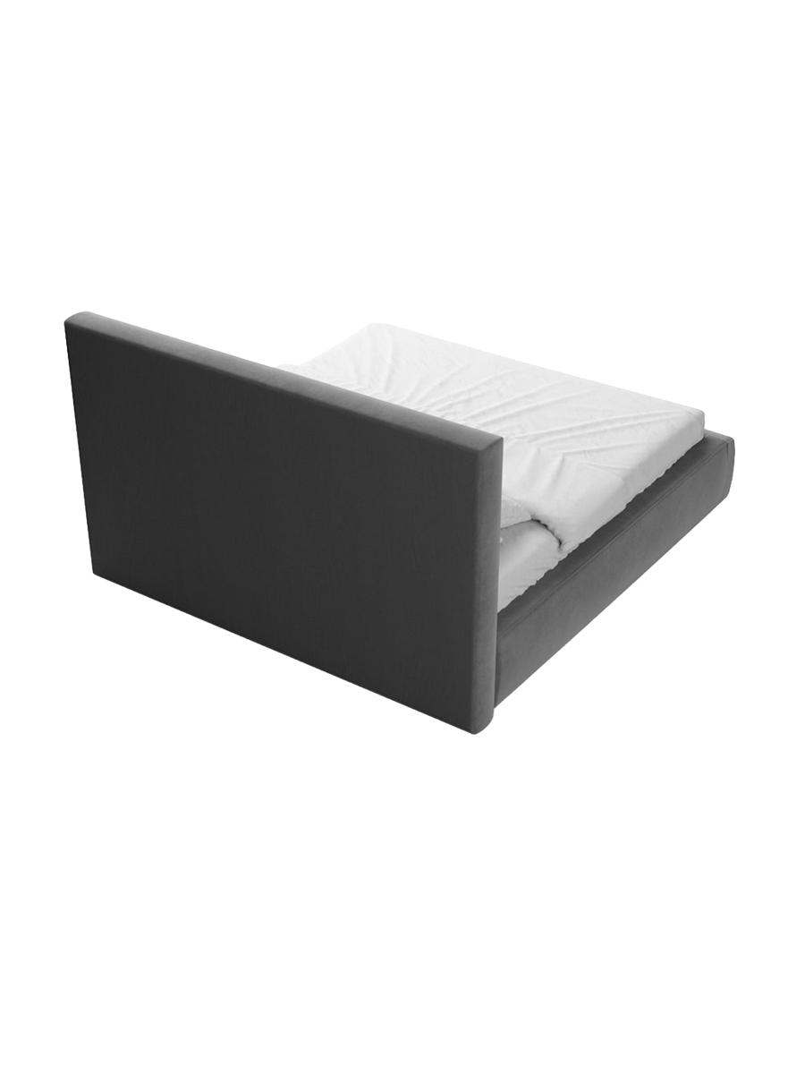 
Design Polsterbett „Bellavita“ mit Ablagefach, Samt Grau - 140 x 200 cm