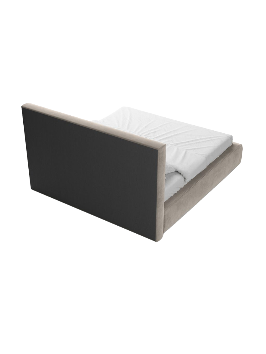 
Design Polsterbett „Bellavita“ mit Ablagefach, Samt Sand - 140 x 200 cm