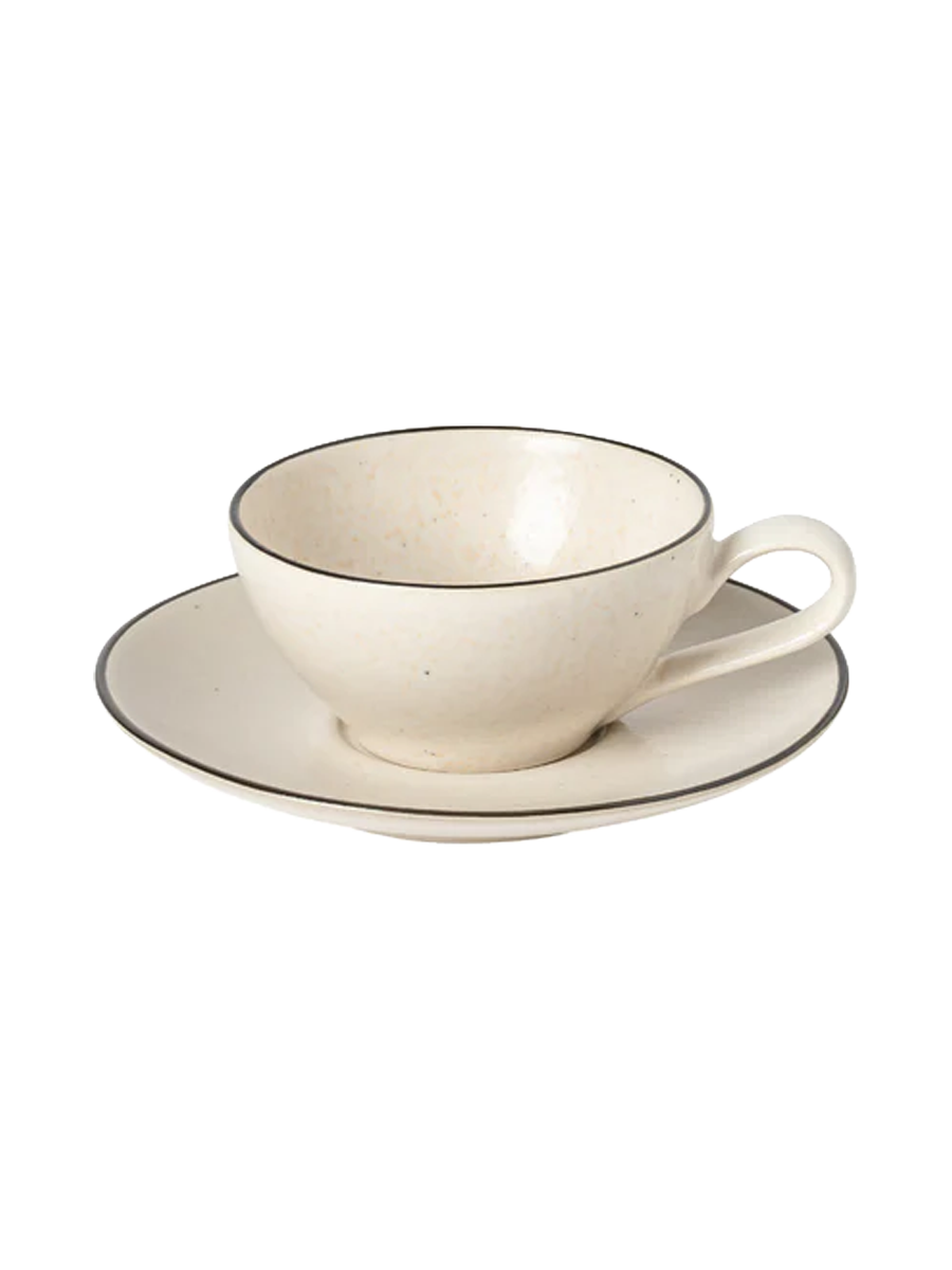 
Handmade Tea & Coffee Cup "Augusta" with Saucer