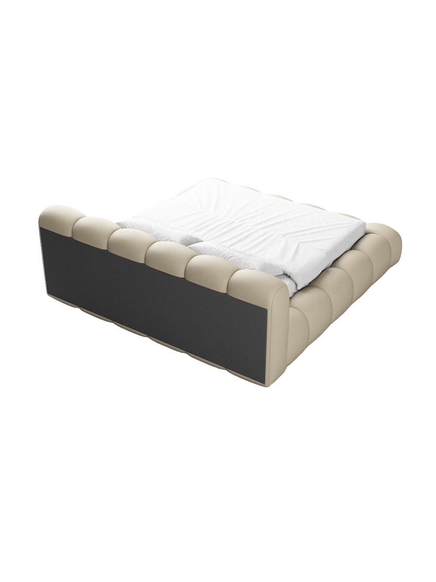 
Design Polsterbett „Alba“ mit Ablagefach, Kunstleder Beige - 140 x 200 cm