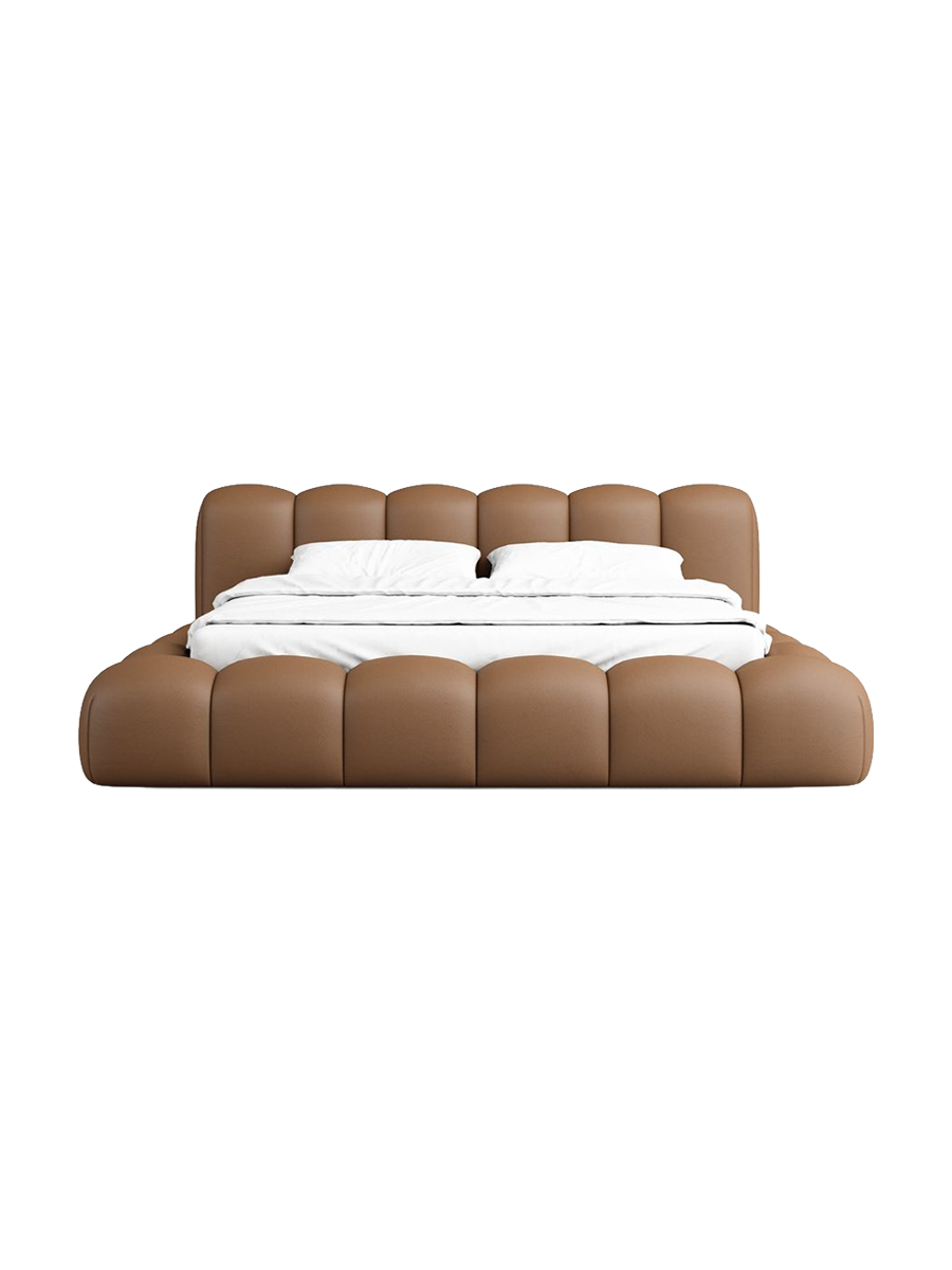 
Design Polsterbett „Alba“ mit Ablagefach, Kunstleder Choco Brown - 140 x 200 cm