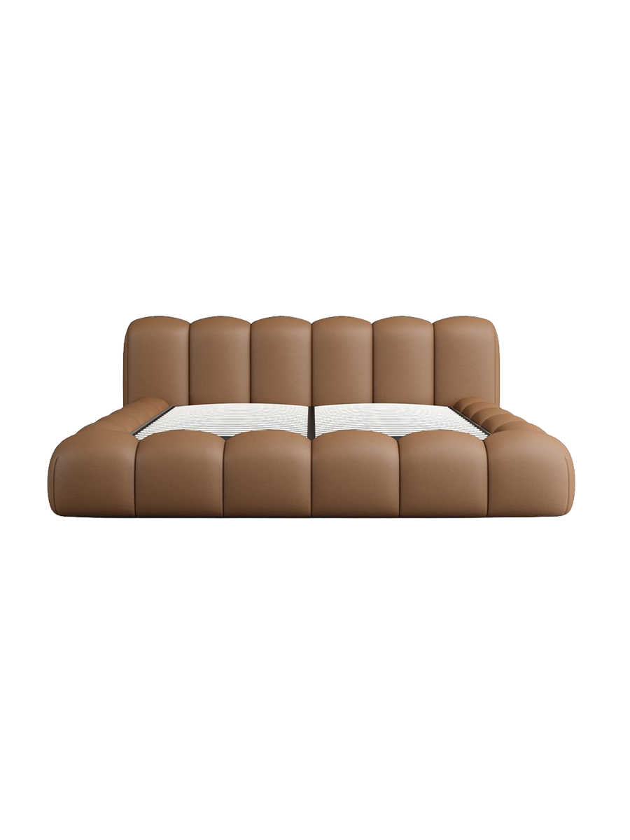 
Design Polsterbett „Alba“ mit Ablagefach, Kunstleder Choco Brown - 140 x 200 cm
