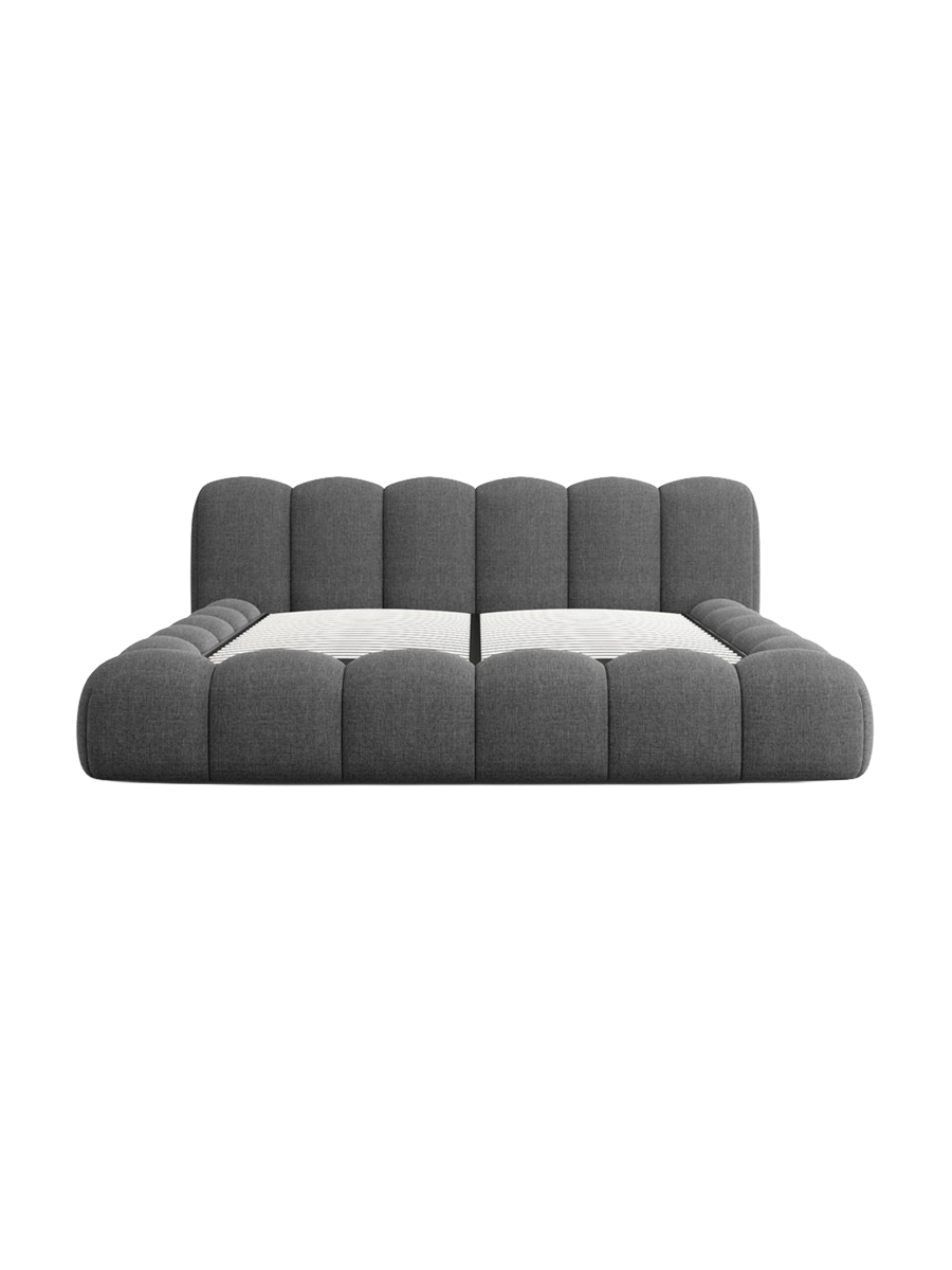 
Design Polsterbett „Alba“ mit Ablagefach, Webstoff Anthrazit - 140 x 200 cm
