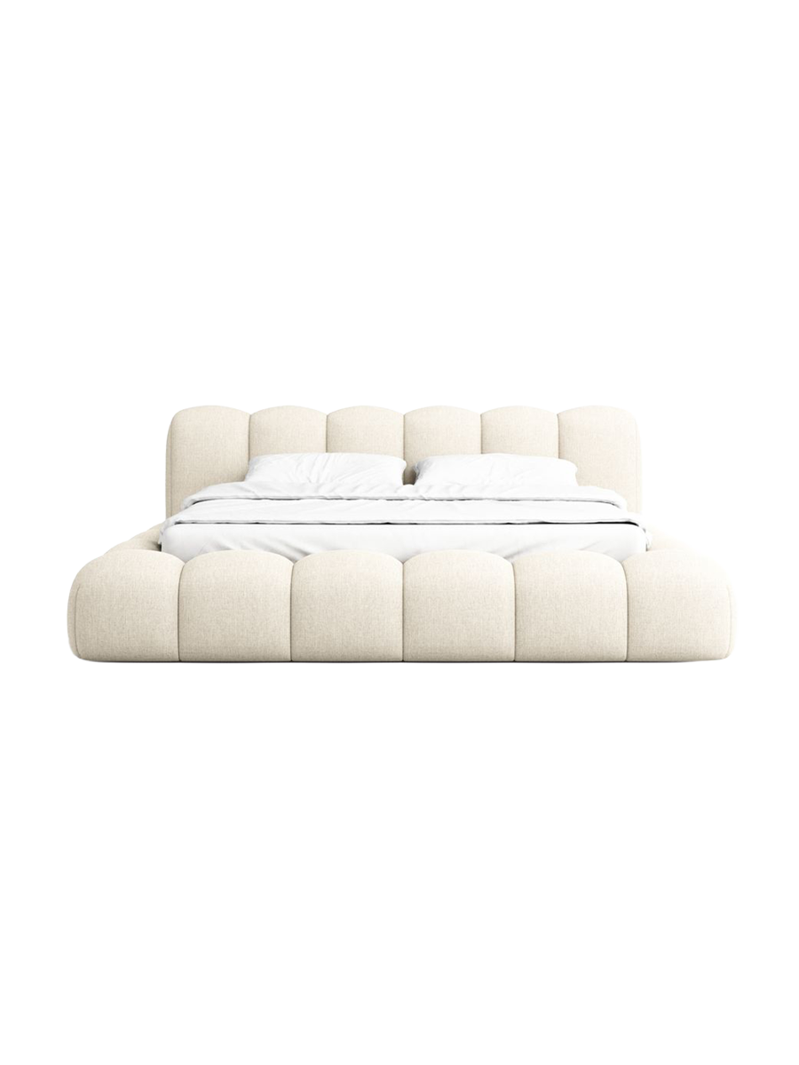 
Design Polsterbett „Alba“ mit Ablagefach, Webstoff Cream - 140 x 200 cm