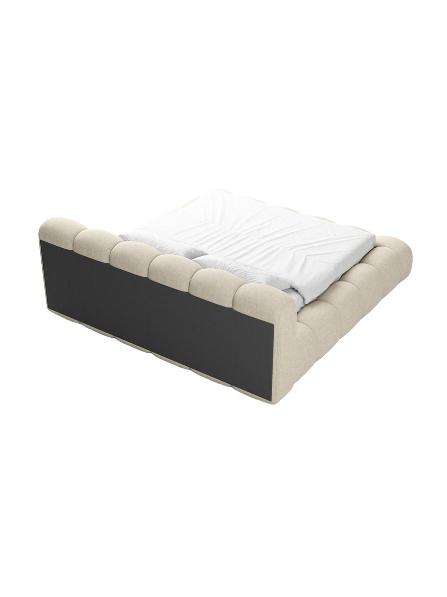 
Design Polsterbett „Alba“ mit Ablagefach, Webstoff Cream - 140 x 200 cm