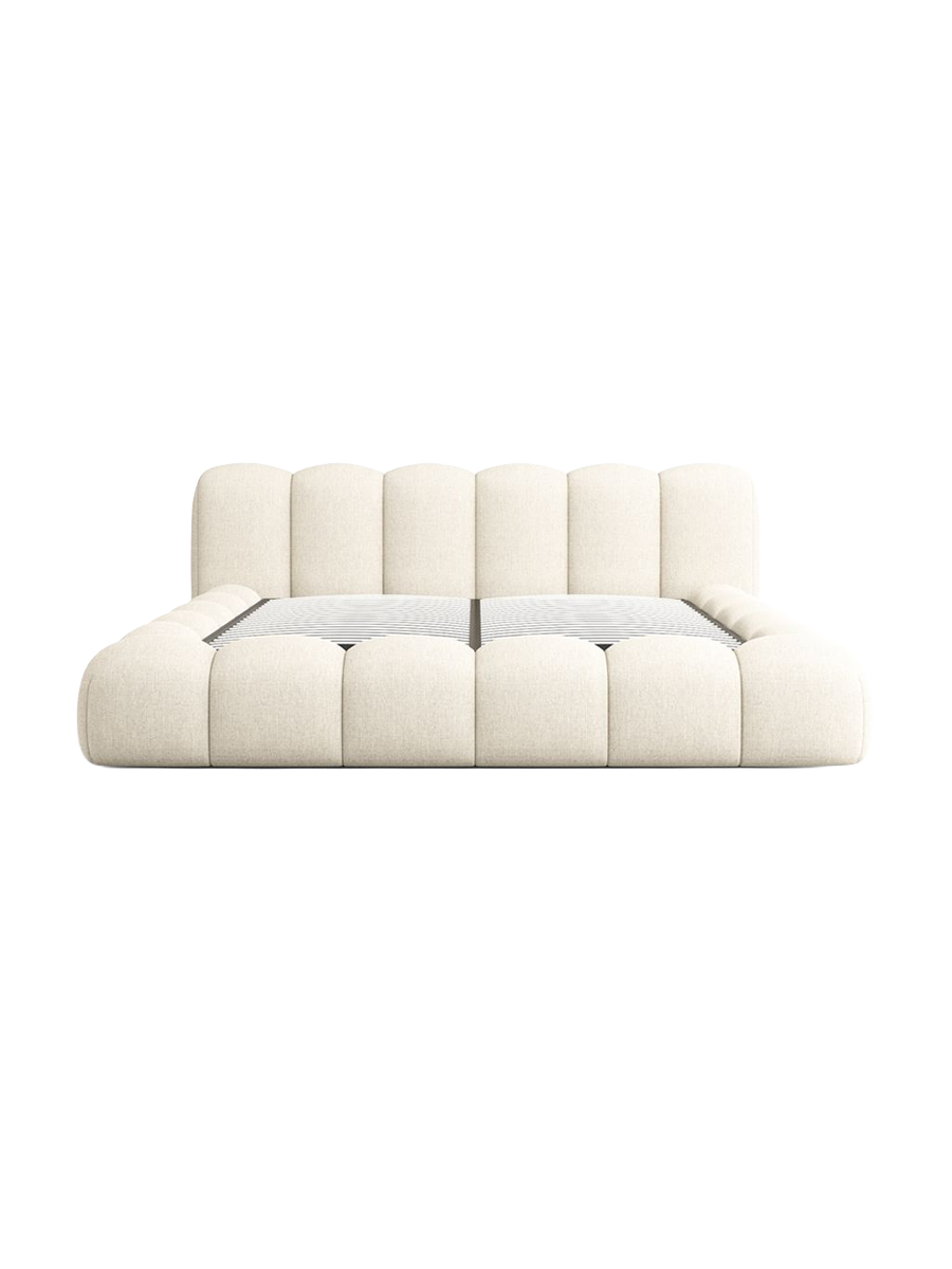 
Design Polsterbett „Alba“ mit Ablagefach, Webstoff Cream - 140 x 200 cm