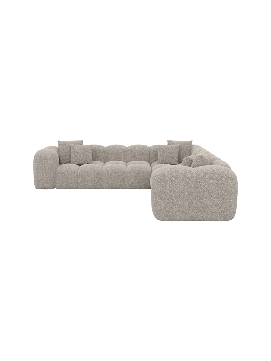
5-Sitzer Design Ecksofa „Alba“ mit Bouclé-Bezug - Bouclé Graphit
