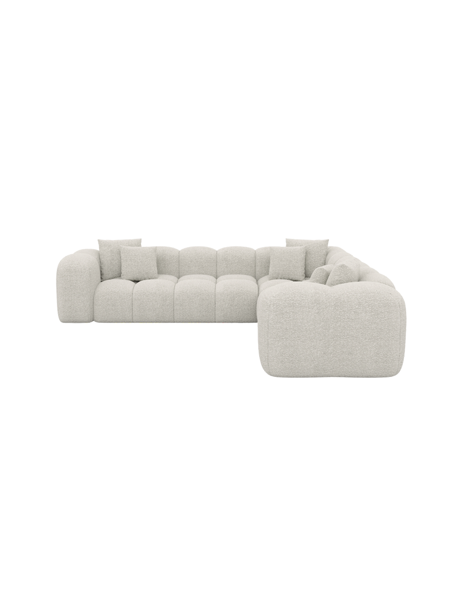 
5-Sitzer Design Ecksofa „Alba“ mit Bouclé-Bezug - Bouclé Graphit