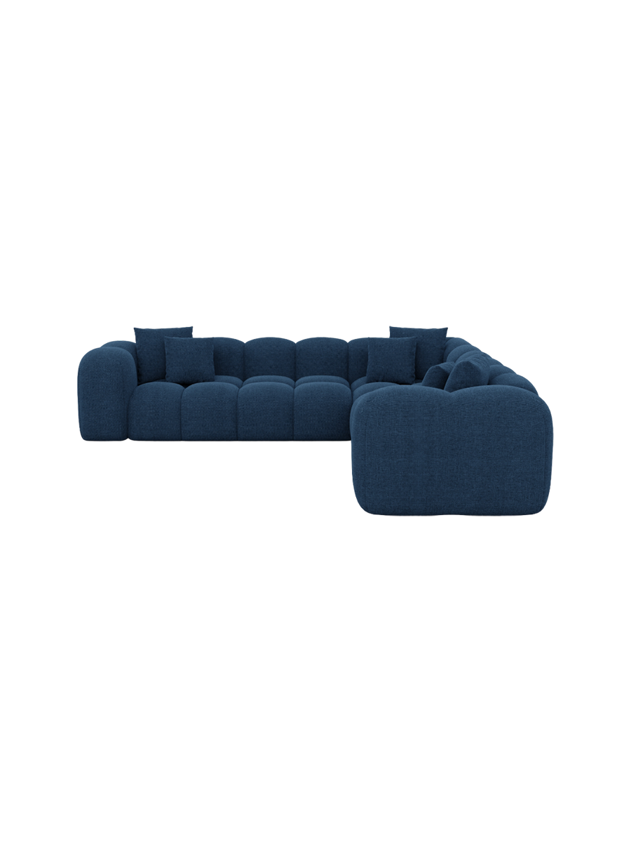 
5-Sitzer Design Ecksofa „Alba“ mit Strukturstoff-Bezug - Strukturstoff Beige