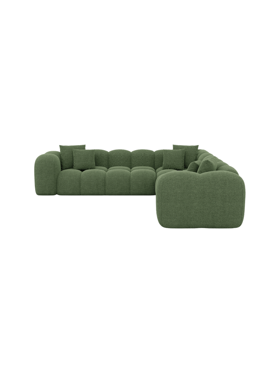
5-Sitzer Design Ecksofa „Alba“ mit Strukturstoff-Bezug - Strukturstoff Beige