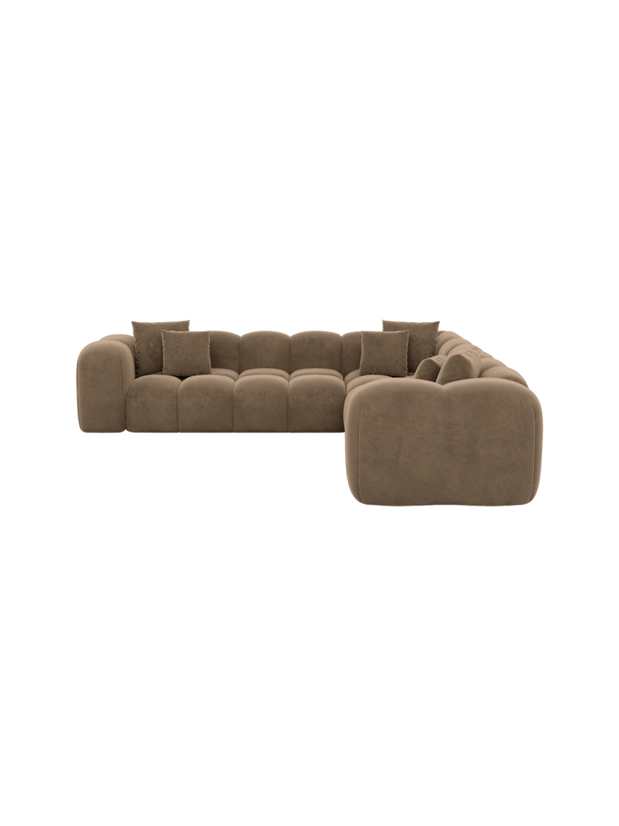 
5-Sitzer Design Ecksofa „Alba“ mit Samtbezug - Samtbezug Königsblau