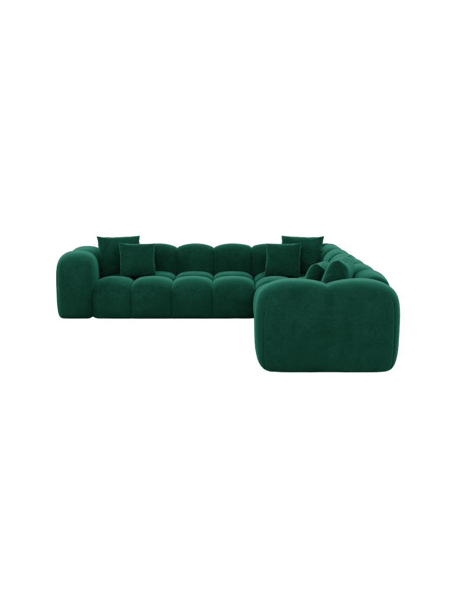 
5-Sitzer Design Ecksofa „Alba“ mit Samtbezug - Samtbezug Königsblau
