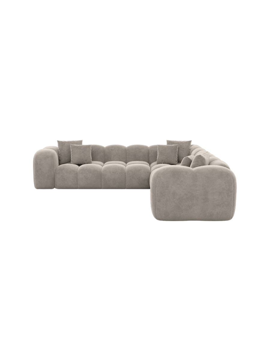 
5-Sitzer Design Ecksofa „Alba“ mit Samtbezug - Samtbezug Königsblau