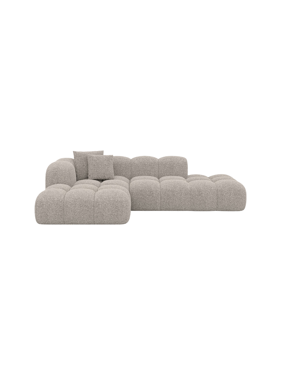 
4-Sitzer Design Ecksofa „Alba Lounge“ mit Bouclé-Bezug - Bouclé Graphit / Eckteil links