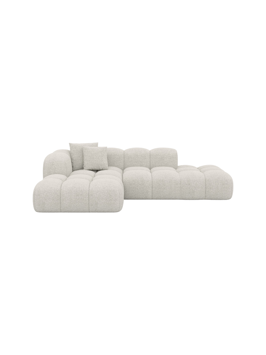 
4-Sitzer Design Ecksofa „Alba Lounge“ mit Bouclé-Bezug - Bouclé Graphit / Eckteil links