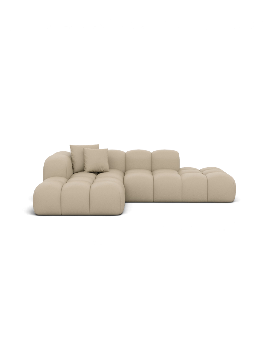 
Divano angolare di design in vera pelle a 4 posti “Alba Lounge” - Vera pelle Beige / Elemento angolare sinistro