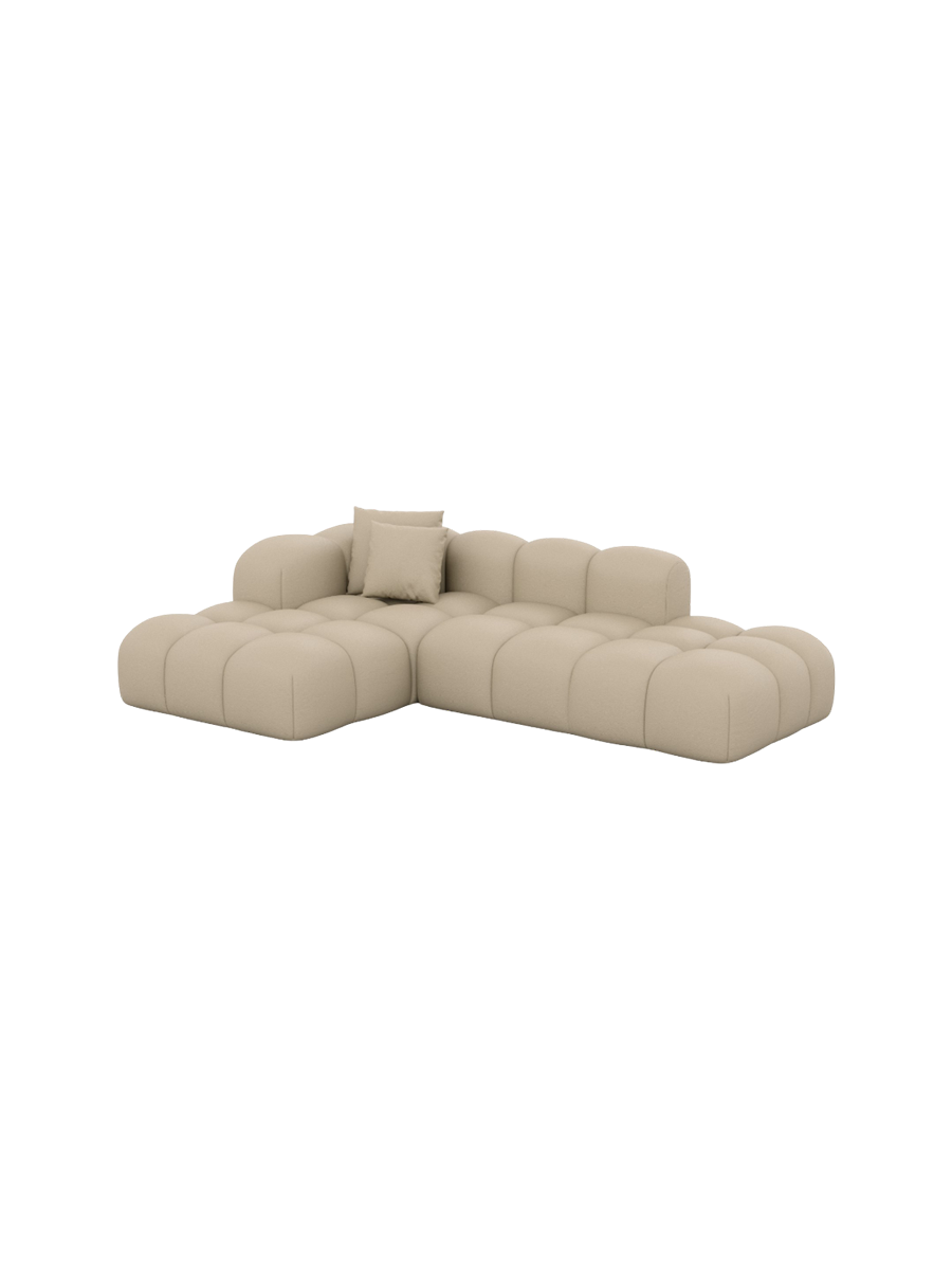 
4-Sitzer Design Echtleder Ecksofa „Alba Lounge“ - Echtleder Beige / Eckteil links