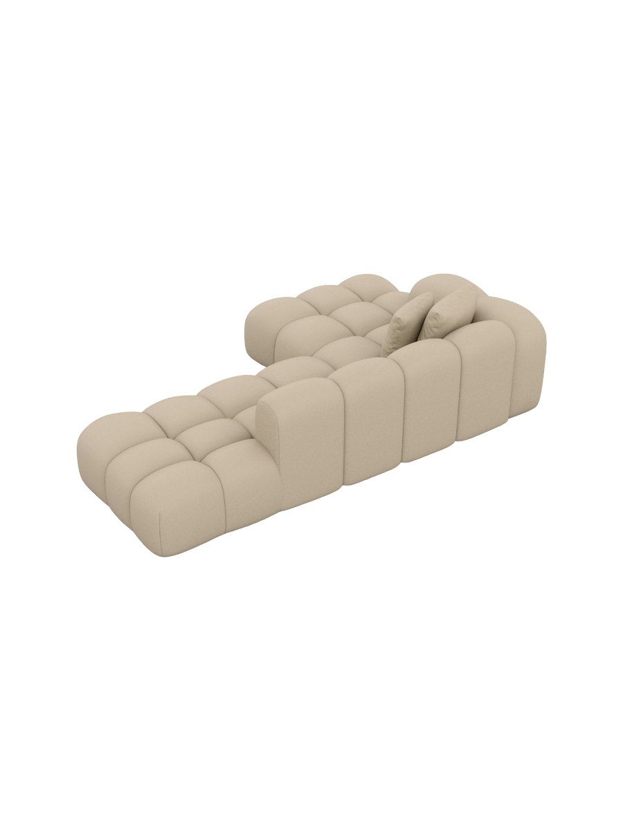 
4-Sitzer Design Echtleder Ecksofa „Alba Lounge“ - Echtleder Beige / Eckteil links