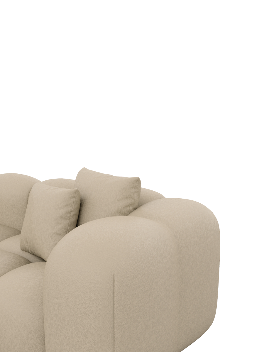 
4-Sitzer Design Echtleder Ecksofa „Alba Lounge“ - Echtleder Beige / Eckteil links