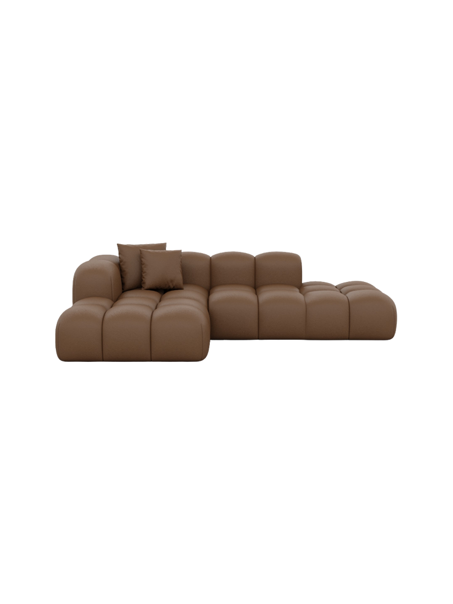 
4-Sitzer Design Echtleder Ecksofa „Alba Lounge“ - Echtleder Beige / Eckteil links