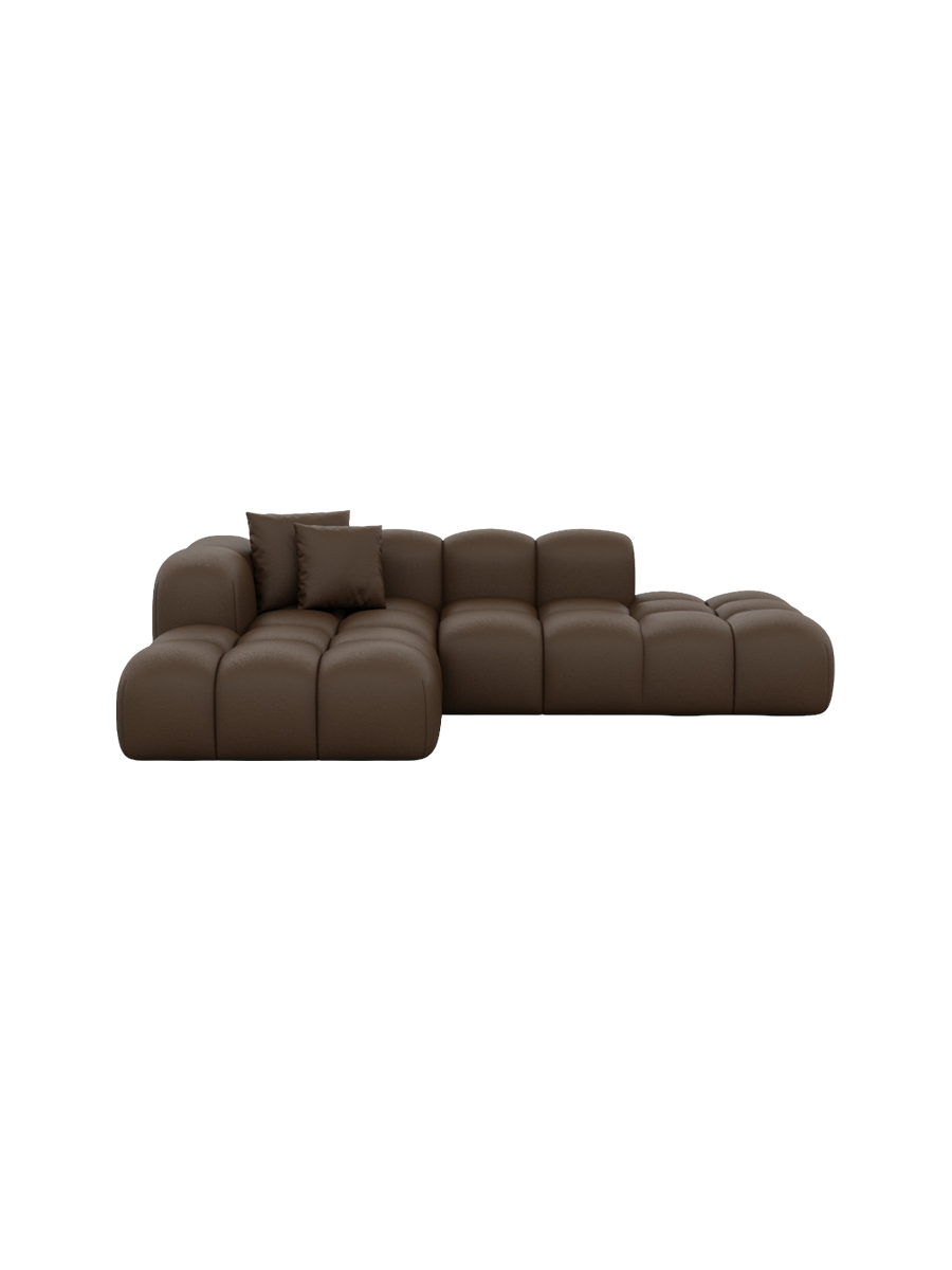 
4-Sitzer Design Echtleder Ecksofa „Alba Lounge“ - Echtleder Beige / Eckteil links