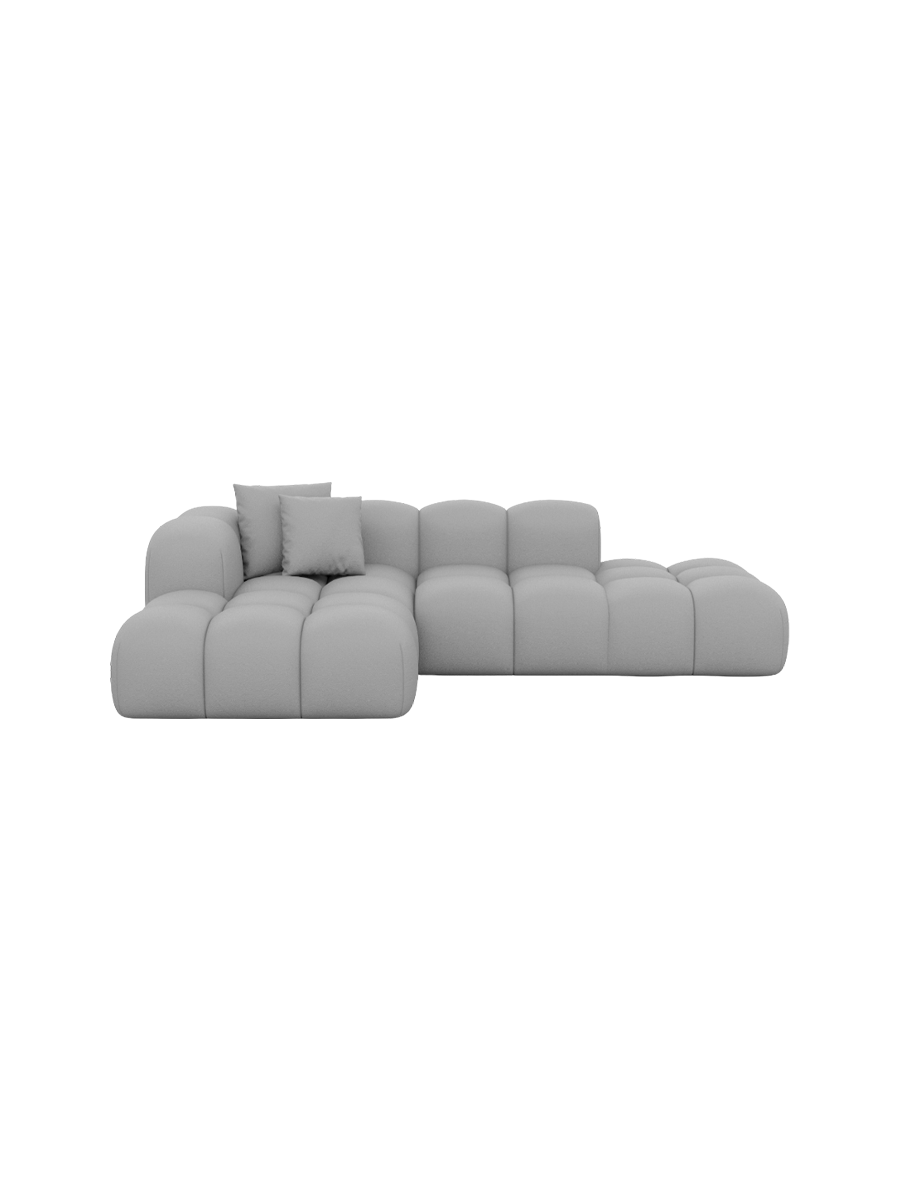 
4-Sitzer Design Echtleder Ecksofa „Alba Lounge“ - Echtleder Beige / Eckteil links
