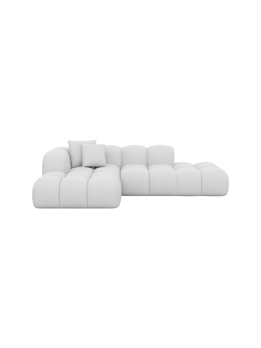 
4-Sitzer Design Echtleder Ecksofa „Alba Lounge“ - Echtleder Beige / Eckteil links