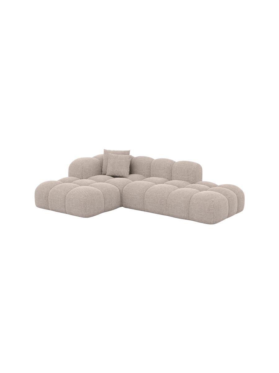 
4-Sitzer Design Ecksofa „Alba Lounge“ mit Strukturstoff-Bezug - Strukturstoff Beige / Eckteil links
