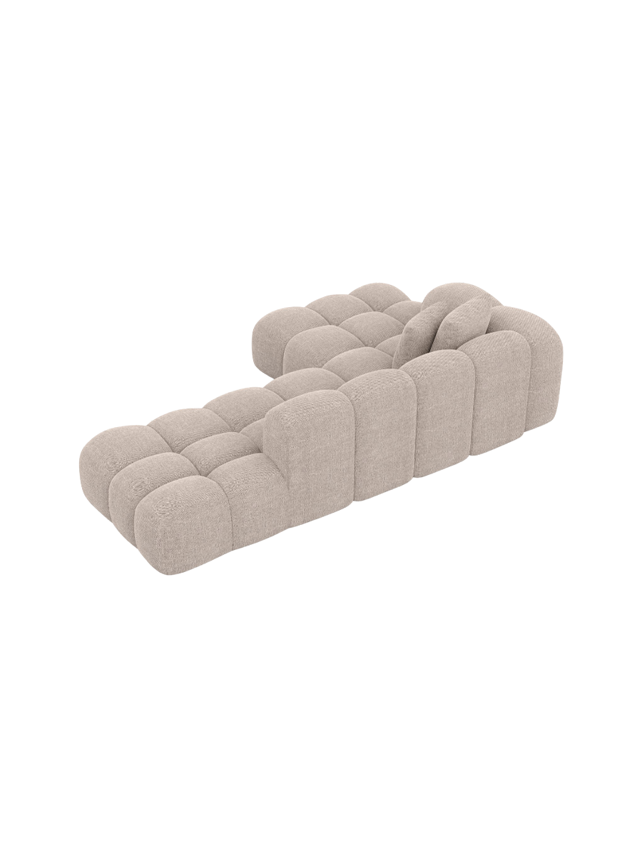 
4-Sitzer Design Ecksofa „Alba Lounge“ mit Strukturstoff-Bezug - Strukturstoff Beige / Eckteil links