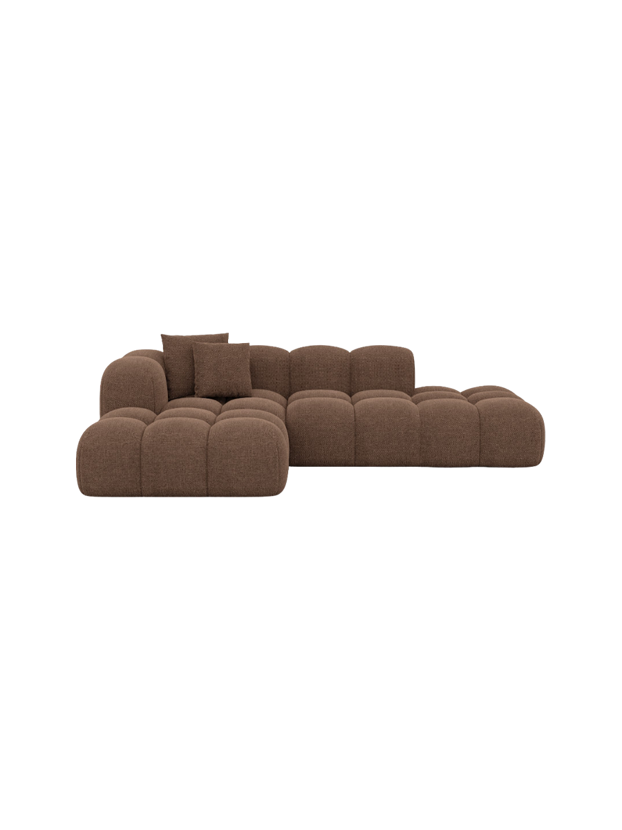 
4-Sitzer Design Ecksofa „Alba Lounge“ mit Strukturstoff-Bezug - Strukturstoff Beige / Eckteil links